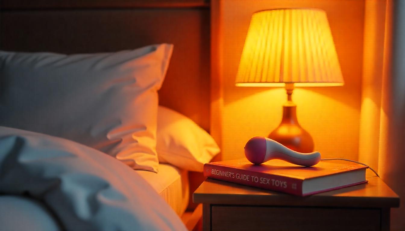 Bedroom with book Beginner's Guide to Sex Toys